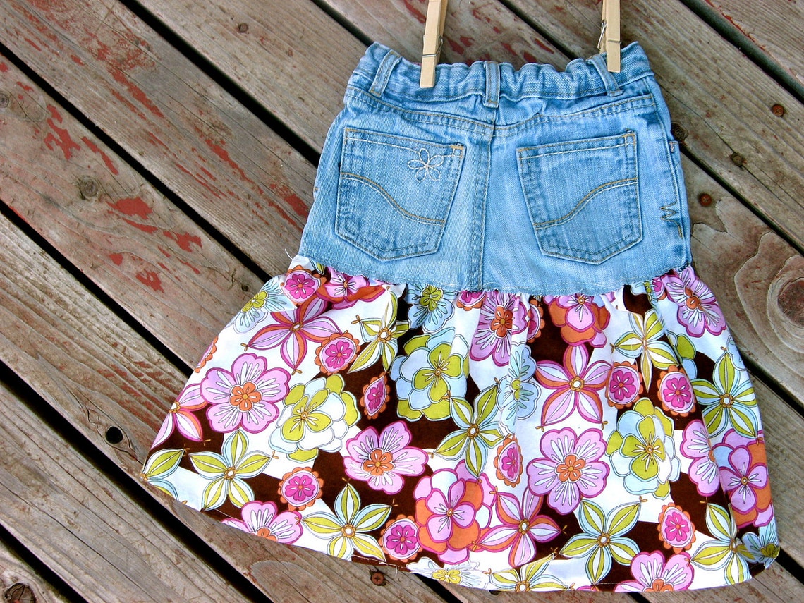 TUTORIAL PDF Make a Cute Skirt From Recycled Jeans Girls - Etsy