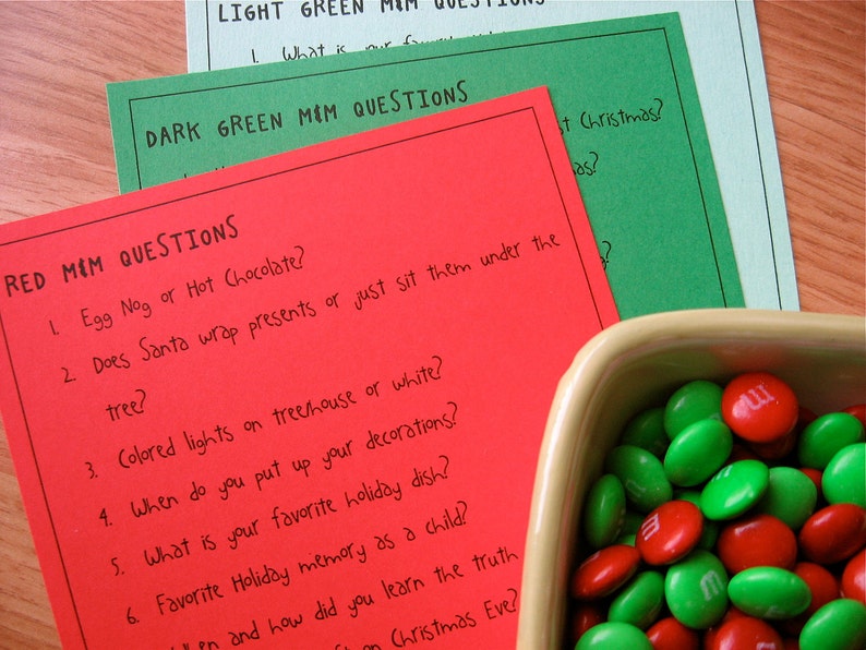 Printable PDF Christmas M&M Game Party Game Idea family friendly image 3