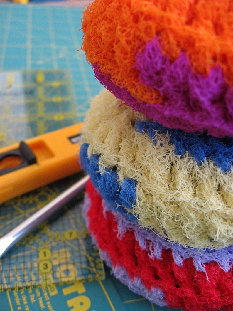 Tutorial PDF Nylon Net EXTRA BIG Scrubbie Crochet image 4