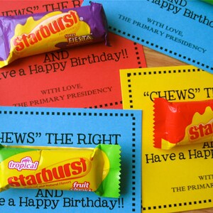 Printable- PDF- Chews the Right- LDS Primary Birthday Gift Idea - Etsy