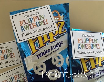 Printable- PDF- Flippin' Awesome tag - Appreciation Idea