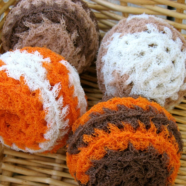 Set of 4- Autumn Spice Swirl Scrubbies