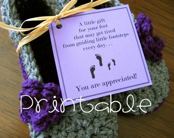 Printable- PDF- Guiding Little Footsteps tag - Teacher Appreciation Gift Idea