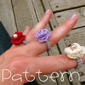 PATTERN PDF Lovely Rosette Ring Crochet image 1