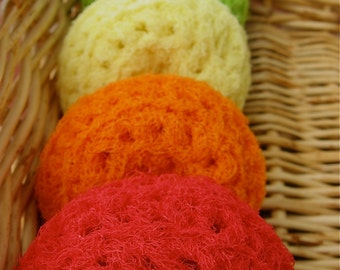 Nylon Kitchen Dish Scrubbies, Set of 5, Classic Variety, Handmade, Crochet