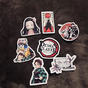 Pack of 7 demon slayer stickers