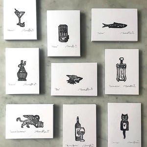 Mini 2.5”x3.5” Rubber Block Prints - Stamp Carving - Linocut (Two stamps minimum) image 1