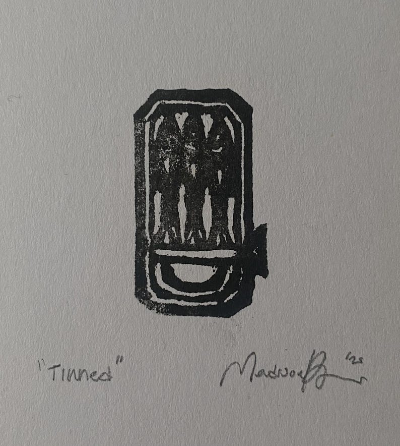 Mini 2.5”x3.5” Rubber Block Prints - Stamp Carving - Linocut (Two stamps minimum) Tinned