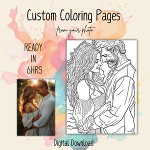 Custom Coloring Page From Photo, Personalized Coloring Book Pages, Custom Gift For Her, Personalized Gifts, Valentines Day Gift For her,
