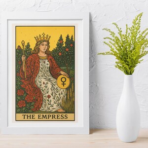 Art Nouveau Empress Tarot Poster: Mystical Botanical Art (Digital Download)