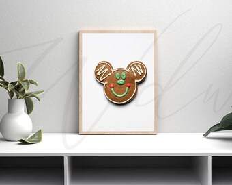 Christmas Mickey Cookie Wall Art – Digital Download Holiday Kitchen Print