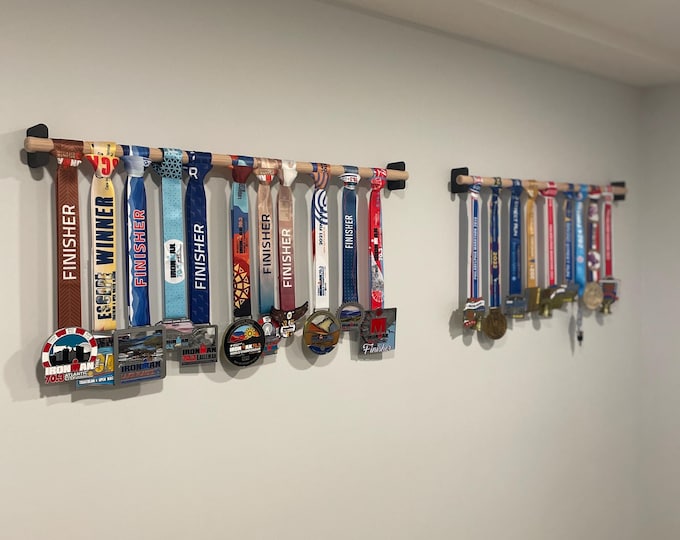 Featured listing image: Minimalist Oak Medal Holder | Sustainable Display for Your Achievements