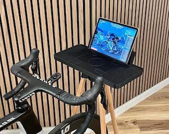 iPad Stand, Indoor Cycling Desk, Maine Oak Legs, Home Gym