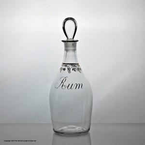 Georgian clear glass gilded Rum decanter