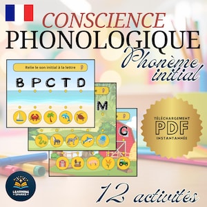 Phonological awareness, reading skills, phonemes, first grade, second grade, kindergarten, preschool, summer activity, French