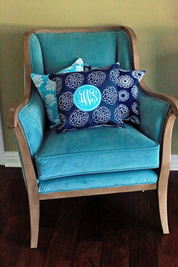 Items similar to Monogrammed Throw Pillow With Insert 14.5" x 14.5" on Etsy