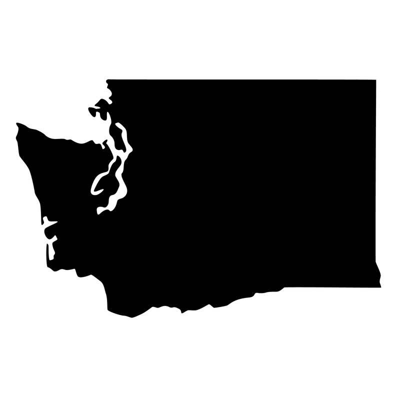 Map of Washington State USA Silhouette Flat Design - Etsy