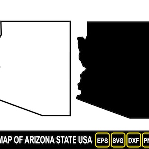 Kaart van de staat Arizona (VS) silhouet omtrek en plat