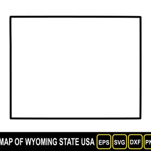 Carte de l'État du Wyoming, États-Unis, conception du contour de la silhouette