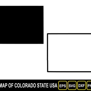 Kaart van de staat Colorado (VS) silhouet omtrek en plat ontwerp