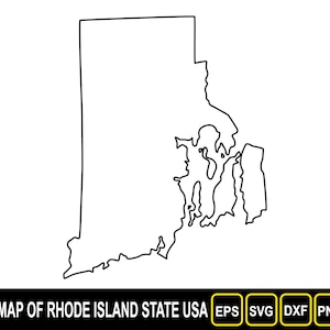 Kaart van Rhode Island State (VS) silhouet schetsontwerp