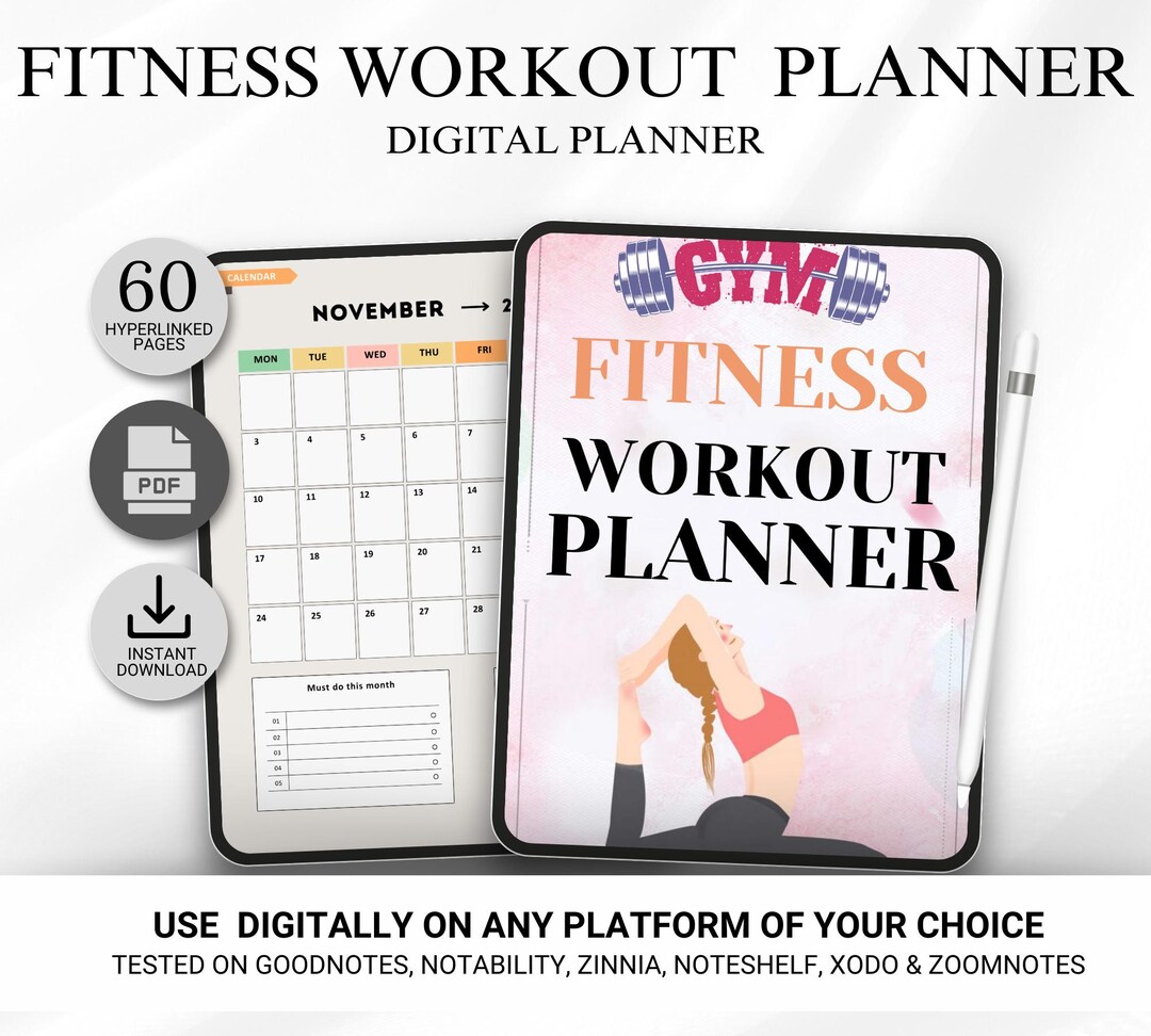 Workout Planner Printable PDF | Gym Fitness Tracker | Digital Download ...