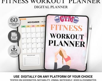Workout Planner Printable PDF | Gym Fitness Tracker | Digital Download