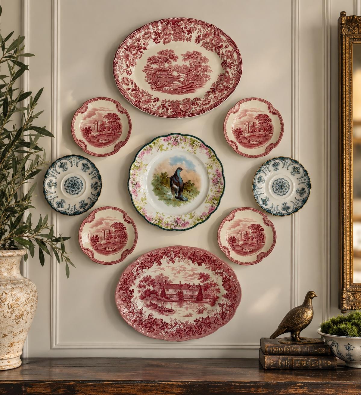 Antique Red Plate - Etsy