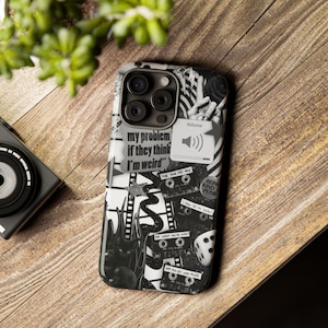 Grunge Edgy Phone Case for Unique Souls, Phone Cover, Urban Chic, Gift, Trendy Accessories; Punk Aesthetic; Artsy Black and White
