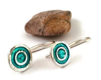 Small Turquoise Resin Earrings, Dainty Sterling Silver Earrings For Girls, Lightweight Earrings, Christmas Gifts