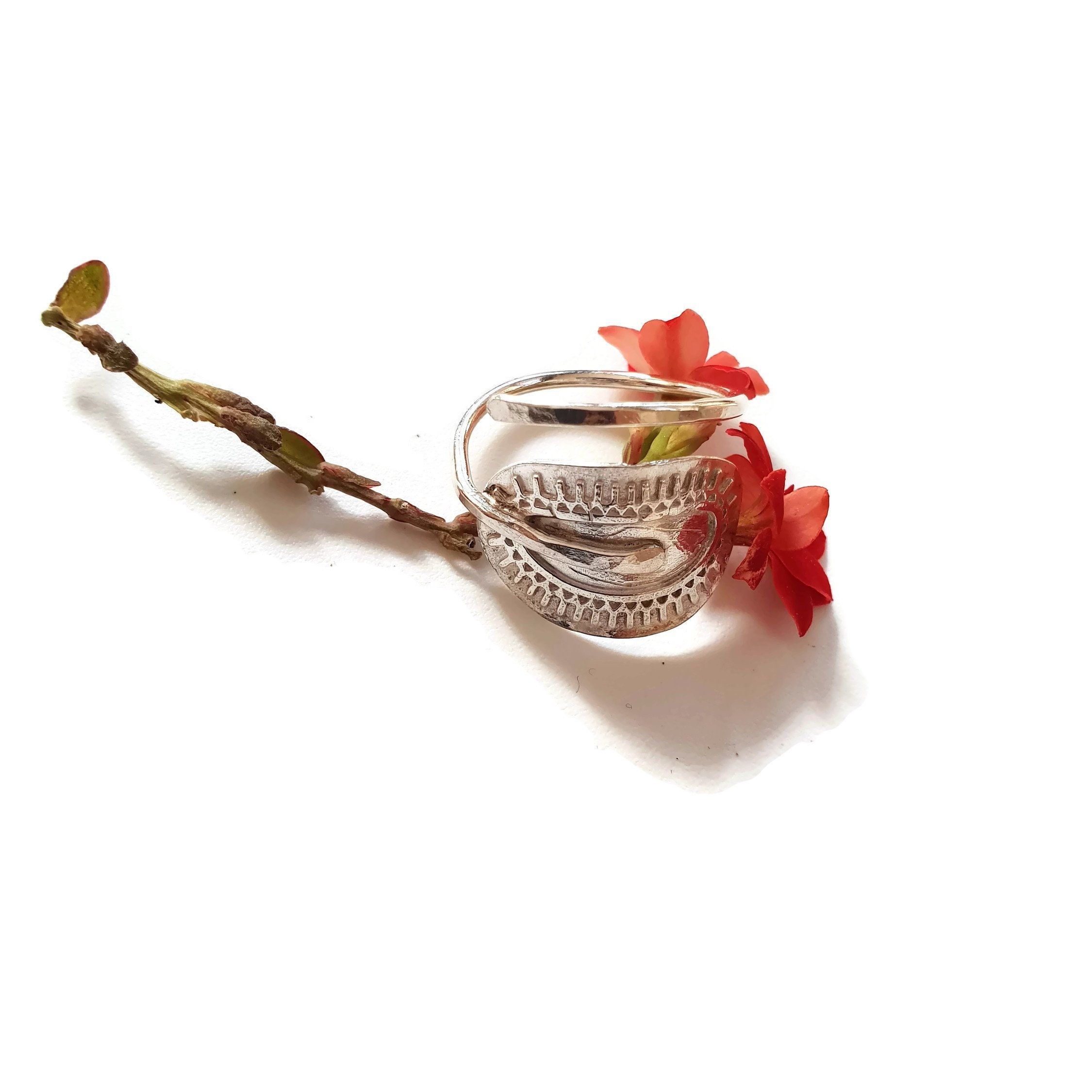 Sterling Silver Wrap Ring For Women Adjustable Ring Etsy