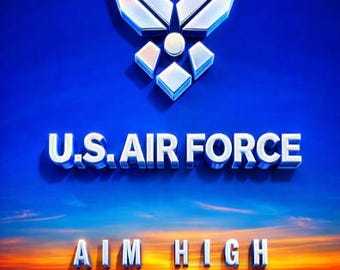 US Air Force Logo Aim High and Win on Bolt Action Pen Blank - Licensed