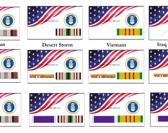 USAF Emblem Old Glory Banner  Service Ribbons Bolt Action Pen Blank - Licensed