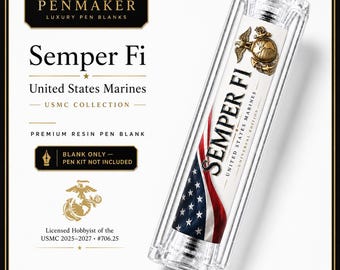 USMC Semper Fi Pen Blank, Marine Corps EGA Resin Blank