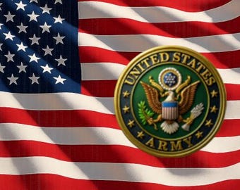 Pen Blank US Army Service  Emblem on Old Glory Cast Blank - Licensed