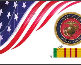 USMC Emblem US Flag - Vietnam Ribbon Bolt Action Style Blank - Licensed