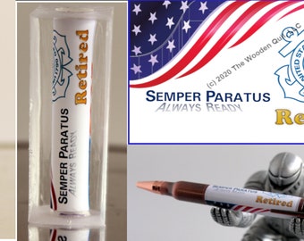 US Coast Guard - Pen Blank - USCG Emblem with Retired Text - Motto - Flag Banner - Licensed