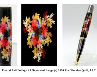 Unique Pen Blank - Fractal Fall Foliage - AI Generated for Sierra™ Pen Kits