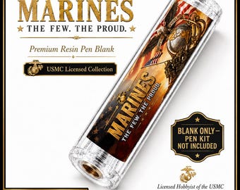 USMC Iwo Jima Pen Blank, Marine Corps Tribute Resin Turning Blank