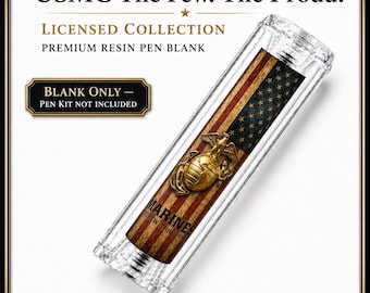 USMC Antique Grunge Flag EGA Resin Pen Blank