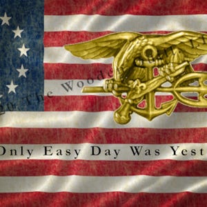 US Navy SEAL Pen Blank - SEAL Insignia - Grunge Flag - Slogan - Licensed