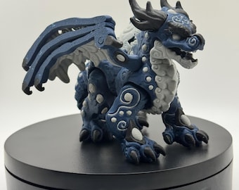 Drago fantasy a tema oceanico / Creatura elementale realizzata a mano / Oggetto da collezione da esporre di BOXSKULL 3D