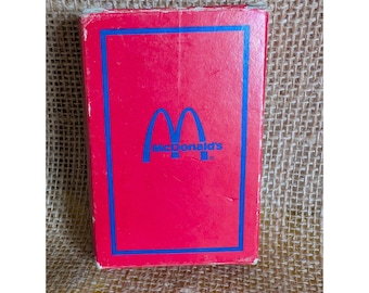 Vintage McDonalds Playing Cards Complete Deck with Box Made in Hong Kong Red