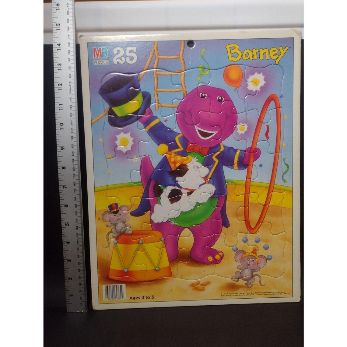 Vintage 1993 Barney Frame Tray 25 Piece Circus Puzzle Milton Bradley ...