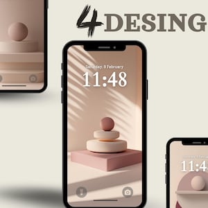 Ensemble de papiers peints minimalistes 3D pour iPhone | Fonds d&#39;écran géométriques esthétiques pour téléphone | Fonds d&#39;écran abstraits iOS et Android en téléchargement numérique de haute qualité