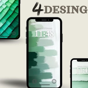 Grünes ästhetisches iPhone Android Wallpaper Set, strukturierte Farbverlaufs-Hintergründe, hochwertige minimalistische iOS Android-Hintergründe, 4er-Pack