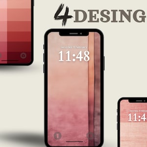 Red & Pink Gradient iPhone and Android Wallpapers | Warm Tone Digital Backgrounds | 4 High-Quality Phone Wallpapers