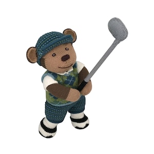 Teje un conjunto de osito de peluche para golfista