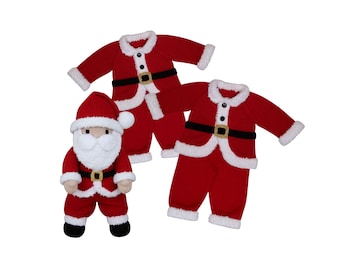 Knit a Teddy Matching Santa Suit for Baby and Teddy