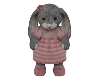 Knit a Teddy Outfit Pink Stripy Dress